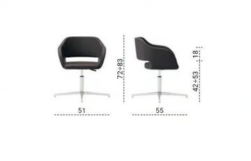 REGIA - Height-adjustable fabric reception chair by Las Mobili - view 3